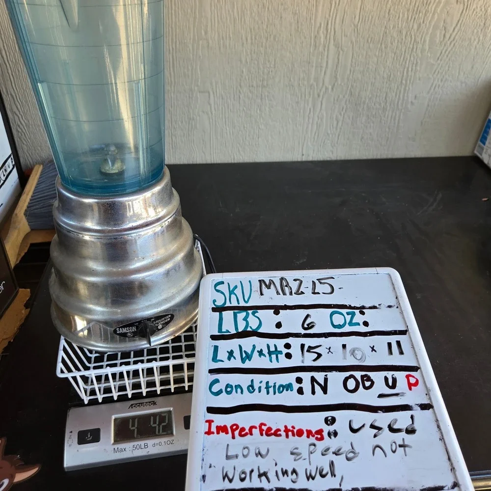 Vintage Samson Liquifier Blender Electric Chrome Beehive Base Blue Jar 2-Speed